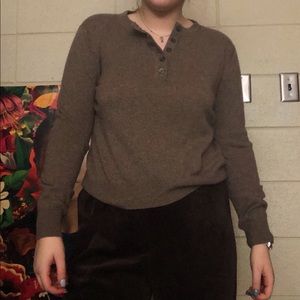 Belinda Robertson brown button sweater